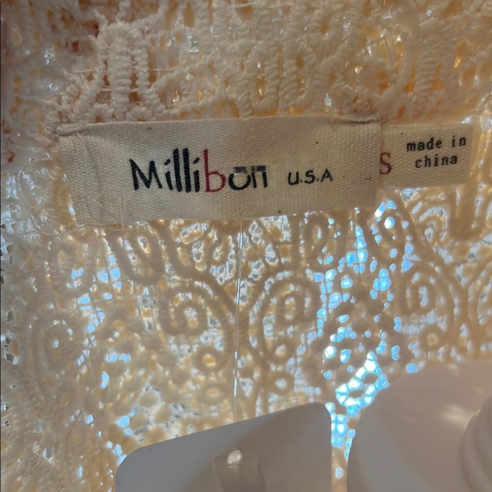 Cream Crochet Coverup, Blouse - Picture 8 of 8